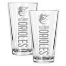 2pk 16oz Pint Glass, ETC, Pinnacle Design, Baltimore Orioles