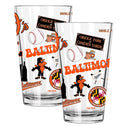 2pk 16oz Pint Glass, Direct Print, Loco Design | Baltimore Orioles