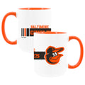 2pk 15oz White Mug w/Orange I/C, Dash Design, Baltimore Orioles