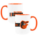 2pk 15oz White Mug w/Orange I/C, Dash Design, Baltimore Orioles