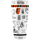 30oz White Stainless Steel Tumbler, Direct Print, Sketchpad Design | Baltimore Orioles
