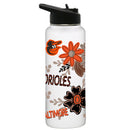 34oz White Quencher Water Bottle, Direct Print, Flowers Design | Baltimore Orioles