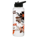34oz White Quencher Water Bottle, Direct Print, Flowers Design | Baltimore Orioles