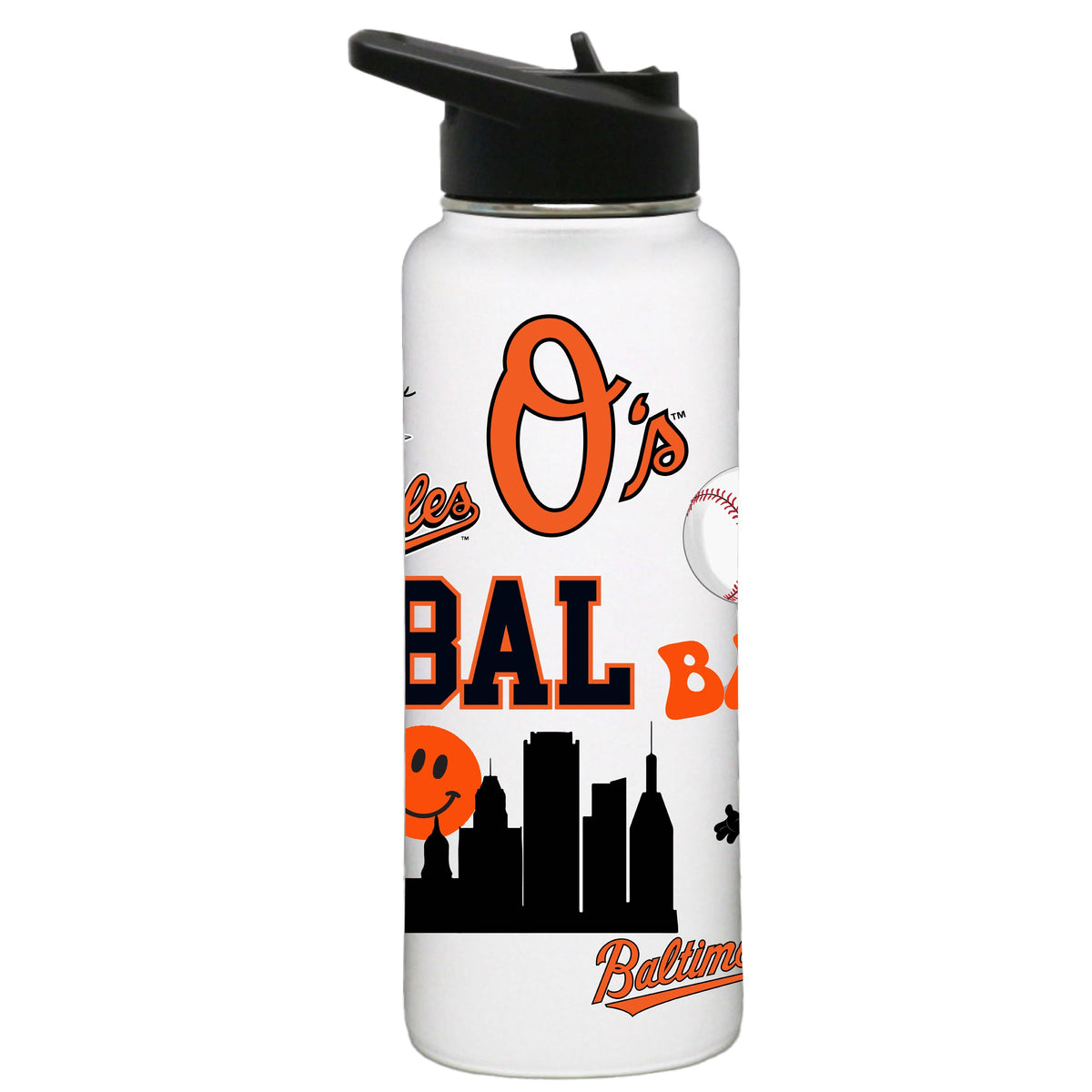 34oz Quencher, White with Loco Design | Baltimore Orioles