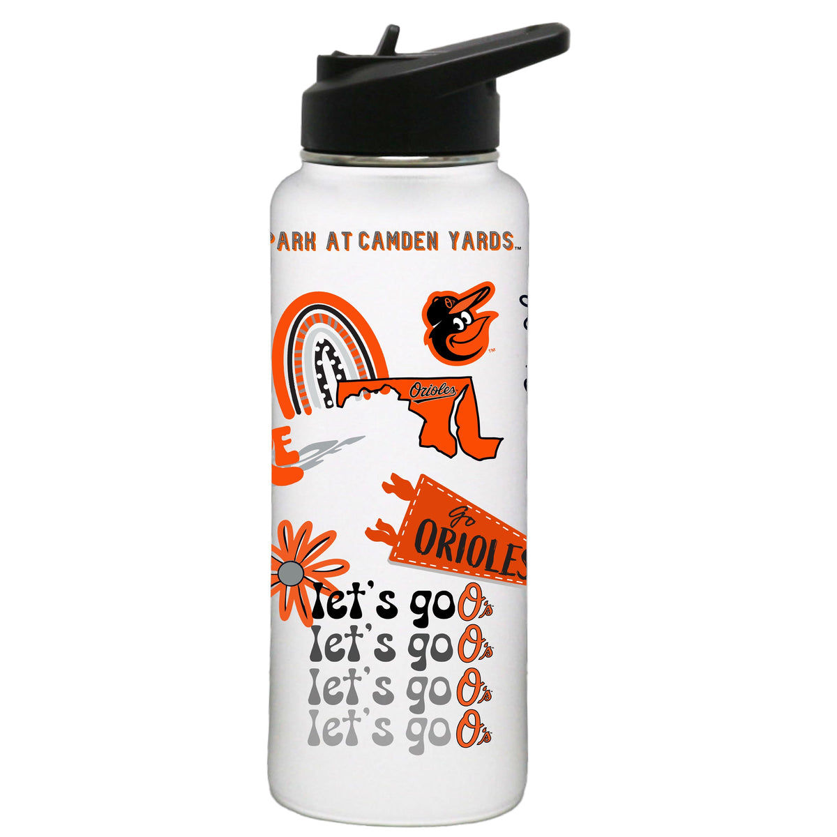 34oz Quencher, White with Loco Design | Baltimore Orioles