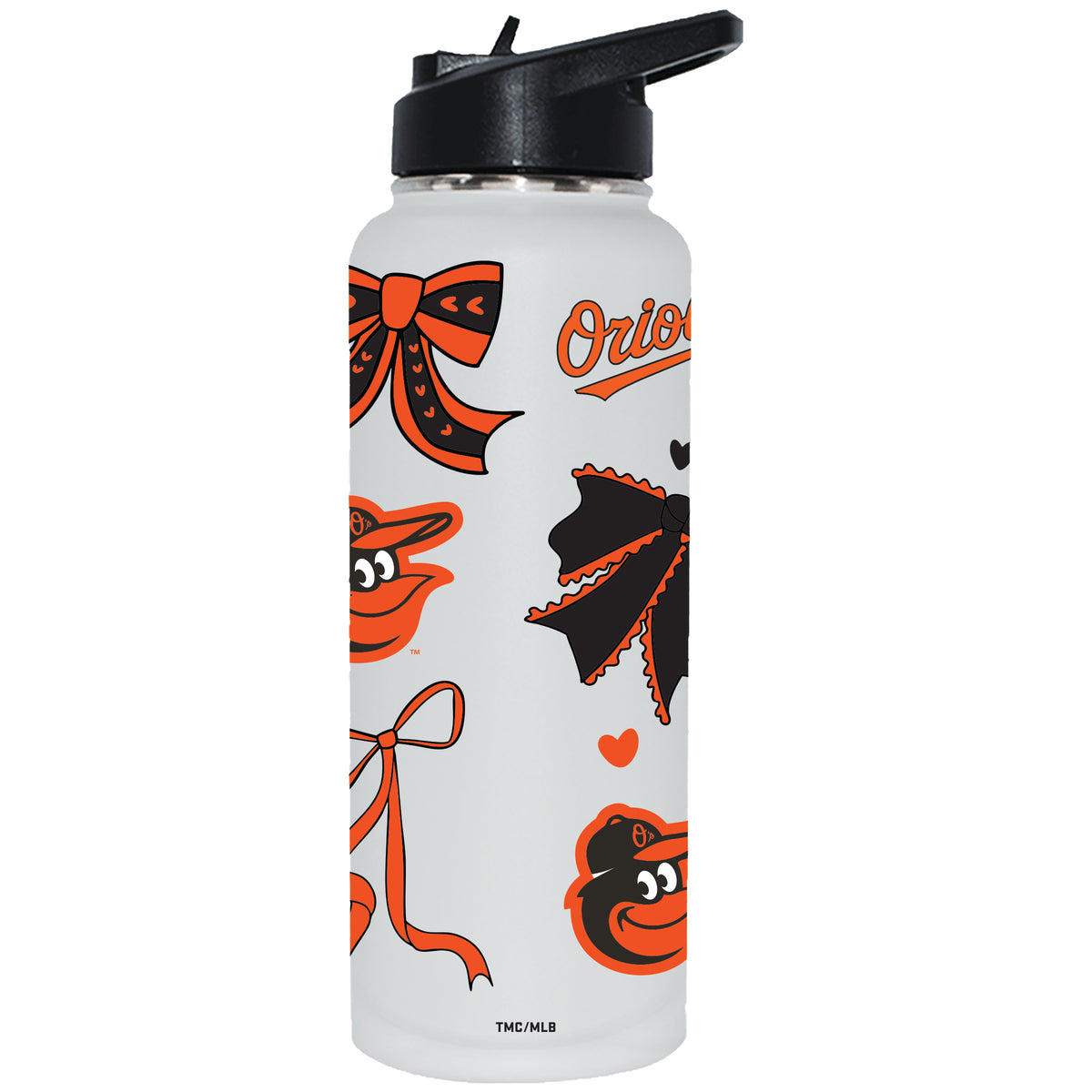  Orioles 34oz Bow White Quencher Water Bottle 