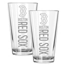 2pk 16oz Pint Glass, ETC, Pinnacle Design, Boston Red Sox