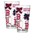  Red Sox 2pk 16oz Bow Pint Glass 