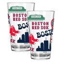 2pk 16oz Pint Glass, Direct Print, Loco Design | Boston Red Sox