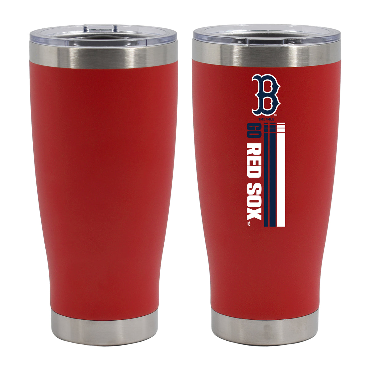 20oz Red SS Tumbler, DP, Let's Go Team Stripe, Boston Red Sox
