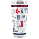 30oz White Stainless Steel Tumbler, Direct Print, Sketchpad Design | Boston Red Sox