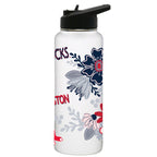 34oz White Quencher Water Bottle, Direct Print, Flowers Design | Boston Red Sox