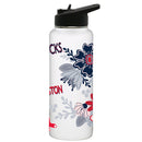 34oz White Quencher Water Bottle, Direct Print, Flowers Design | Boston Red Sox