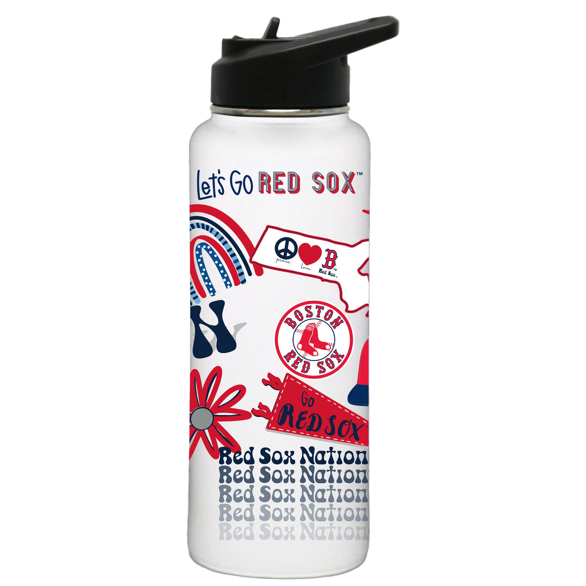 34oz Quencher, White with Loco Design | Boston Red Sox