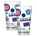 2pk 16oz Pint Glass, Direct Print, Loco Design | Chicago Cubs