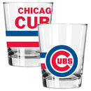 2pk 15oz Dbl Old Fash, DP, Big Stripes, Chicago Cubs