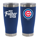 20oz Royal Blue Stainless Steel Tumbler, Direct Print, Best Dad Ever Design, Chicago Cubs
