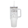  Cubs 40oz Bow White Stainless Steel Colossal Tumbler 