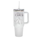 Cubs 40oz Bow White Stainless Steel Colossal Tumbler 