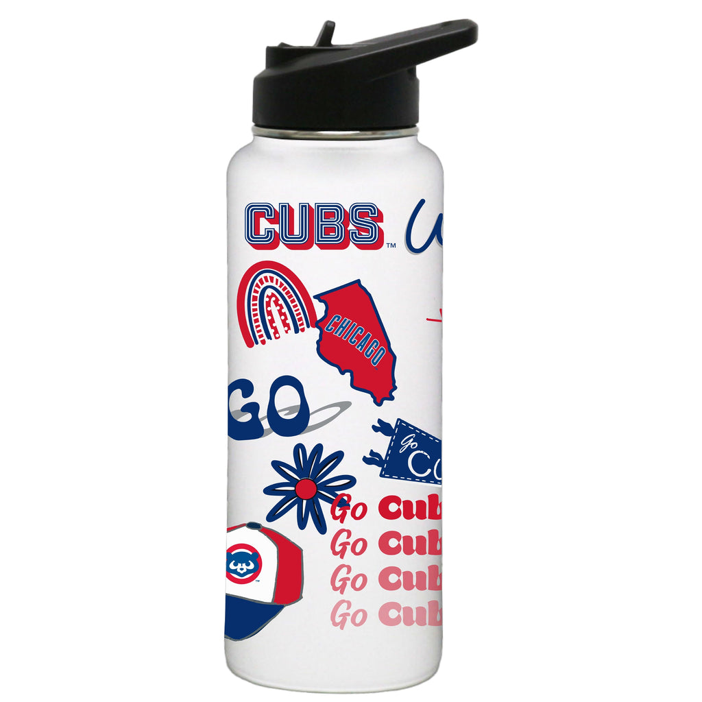 34oz Quencher, White with Loco Design | Chicago Cubs