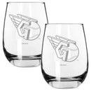 2pk 15oz Stemless Wine Glass, ETC, Cleveland Guardians
