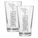 2pk 16oz Pint Glass, ETC, Pinnacle Design, Cleveland Guardians