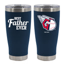 20oz Navy Stainless Steel Tumbler, Direct Print, Best Dad Ever Design, Cleveland Guardians