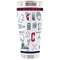 30oz White Stainless Steel Tumbler, Direct Print, Sketchpad Design | Cleveland Guardians
