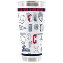 30oz White Stainless Steel Tumbler, Direct Print, Sketchpad Design | Cleveland Guardians