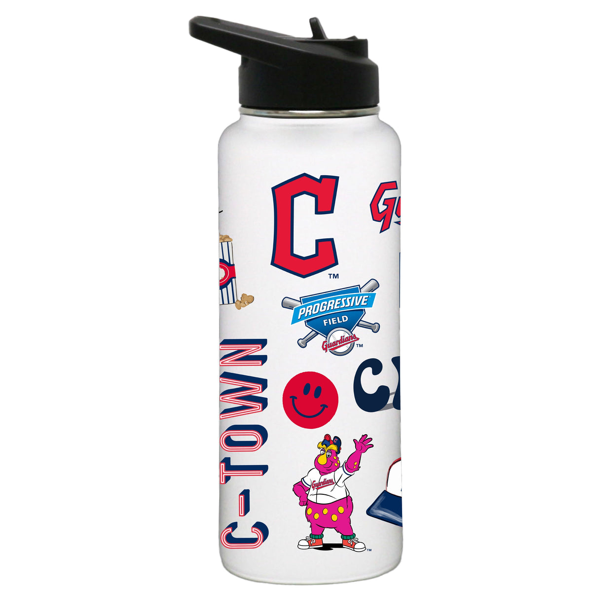 34oz Quencher, White with Loco Design | Cleveland Guardians