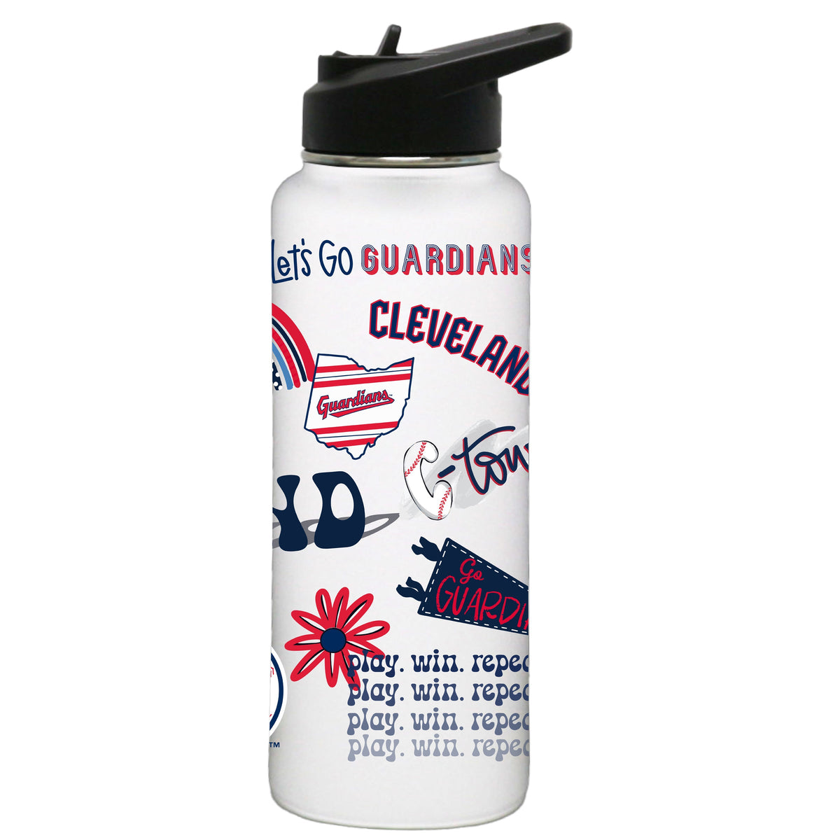 34oz Quencher, White with Loco Design | Cleveland Guardians