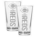 2pk 16oz Pint Glass, ETC, Pinnacle Design, Cincinnati Reds
