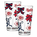  Reds 2pk 16oz Bow Pint Glass 