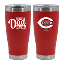 20oz Red Stainless Steel Tumbler, Direct Print, Best Dad Ever Design, Cincinnati Reds