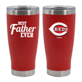 20oz Red Stainless Steel Tumbler, Direct Print, Best Dad Ever Design, Cincinnati Reds