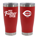 20oz Red Stainless Steel Tumbler, Direct Print, Best Dad Ever Design, Cincinnati Reds