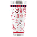 30oz White Stainless Steel Tumbler, Direct Print, Sketchpad Design | Cincinnati Reds