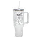  Reds 40oz Bow White Stainless Steel Colossal Tumbler 
