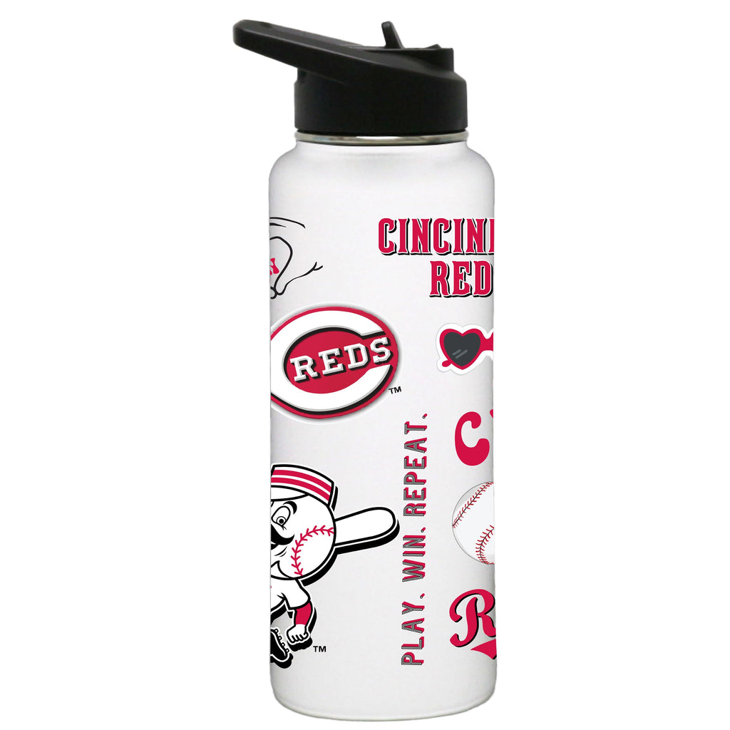34oz Quencher, White with Loco Design | Cincinnati Reds