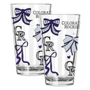  Rockies 2pk 16oz Bow Pint Glass 