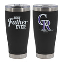20oz Black Stainless Steel Tumbler, Direct Print, Best Dad Ever Design, Colorado Rockies