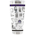 30oz White Stainless Steel Tumbler, Direct Print, Sketchpad Design | Colorado Rockies