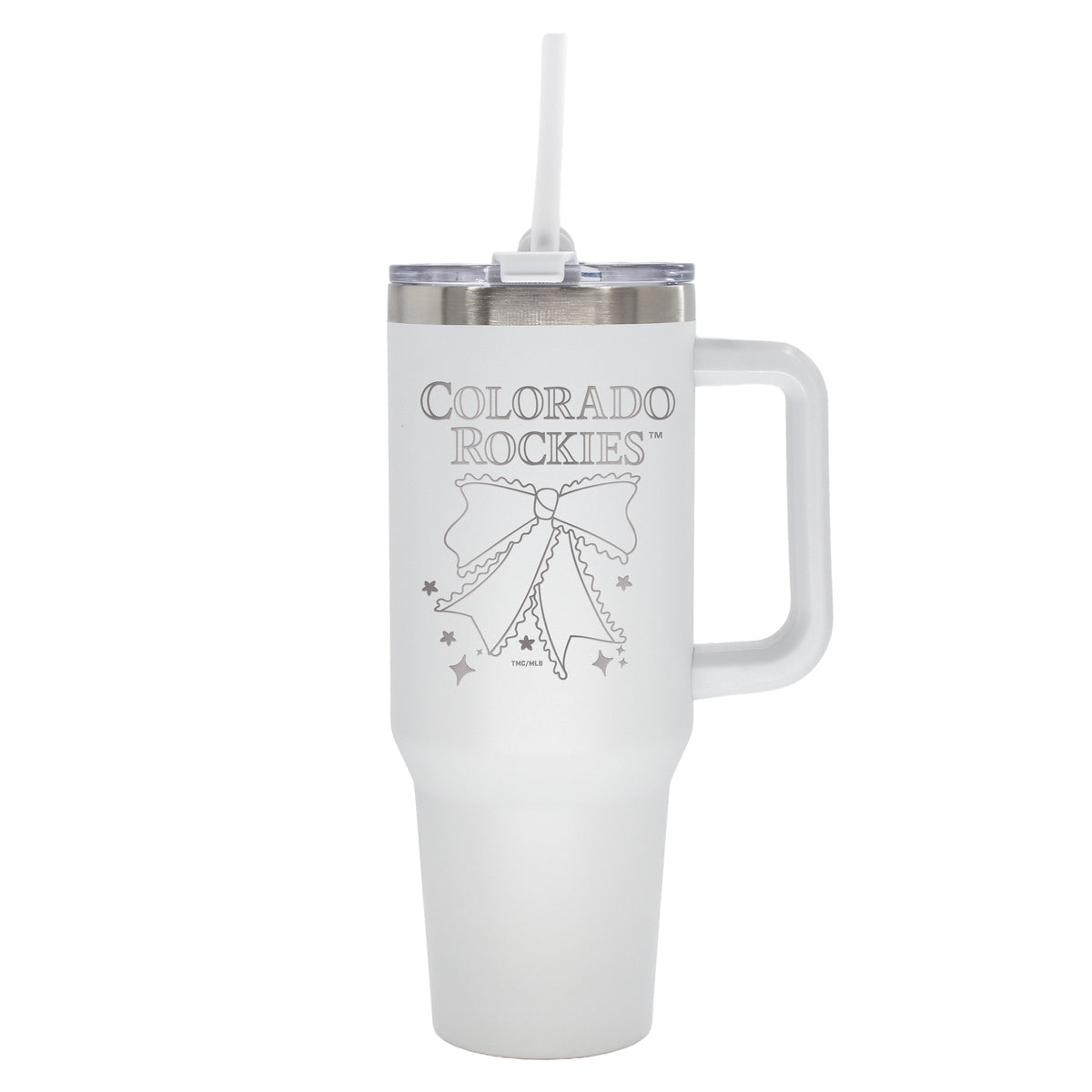  Rockies 40oz Bow White Stainless Steel Colossal Tumbler 
