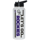 34oz White Quencher Bottle, DP, Let's Go Team Dash, Colorado Rockies