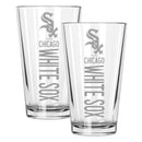 2pk 16oz Pint Glass, ETC, Pinnacle Design, Chicago White Sox