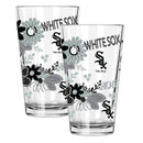 2pk 16oz Pint Glass, Direct Print, Flowers Design | Chicago White Sox