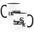 2pk 15oz White Mug w/Black I/C, Dash Design, Chicago White Sox