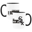 2pk 15oz White Mug w/Black I/C, Dash Design, Chicago White Sox