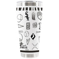 30oz White Stainless Steel Tumbler, Direct Print, Sketchpad Design | Chicago White Sox