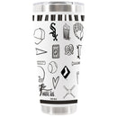 30oz White Stainless Steel Tumbler, Direct Print, Sketchpad Design | Chicago White Sox